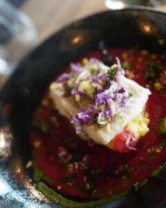 repas de fin d'année - filet de lieu noir français